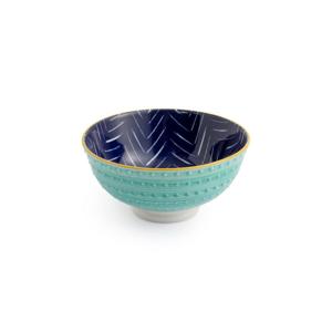 Kitchencraft Mikasa Nibble Bowl Indigo Chevron 12cm